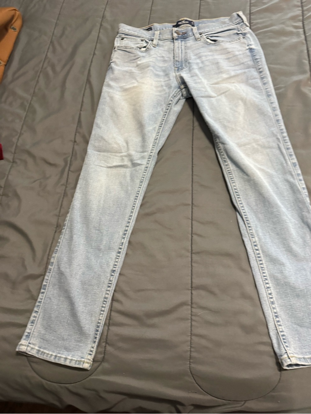 Hollister Jeans Mens 32x30 Blue Skinny Fit Advanced Stretch Light Wash